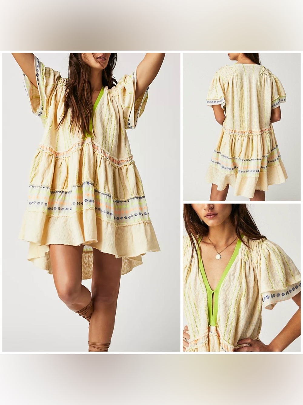 NWT Free People Bella Tunic Dress - ivory - XS/S - $228 MSRP